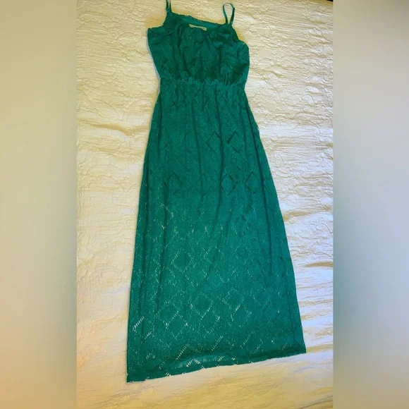 chinese dress ladies Green Floral Lace Fitted Short Sleeve Midi Dress main image 0